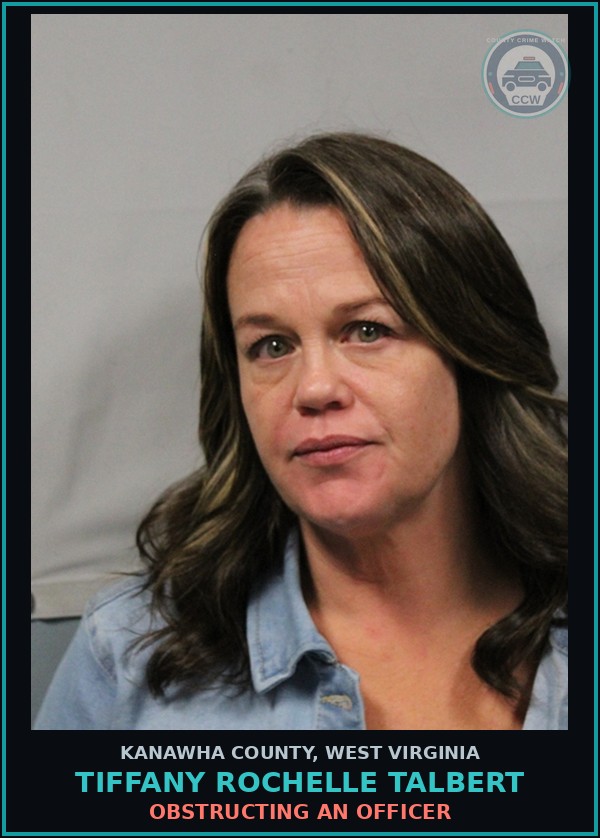 Booking mugshot of Tiffany Rochelle Talbert in Kanawha County