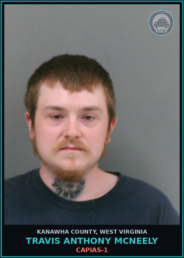 Booking mugshot of Travis Anthony McNeely in Kanawha County