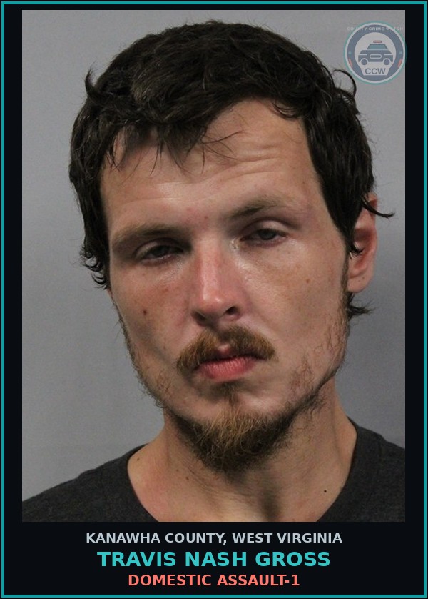 Booking mugshot of Travis Nash Gross in Kanawha County