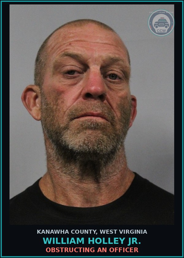 Booking mugshot of William Holley Jr. in Kanawha County
