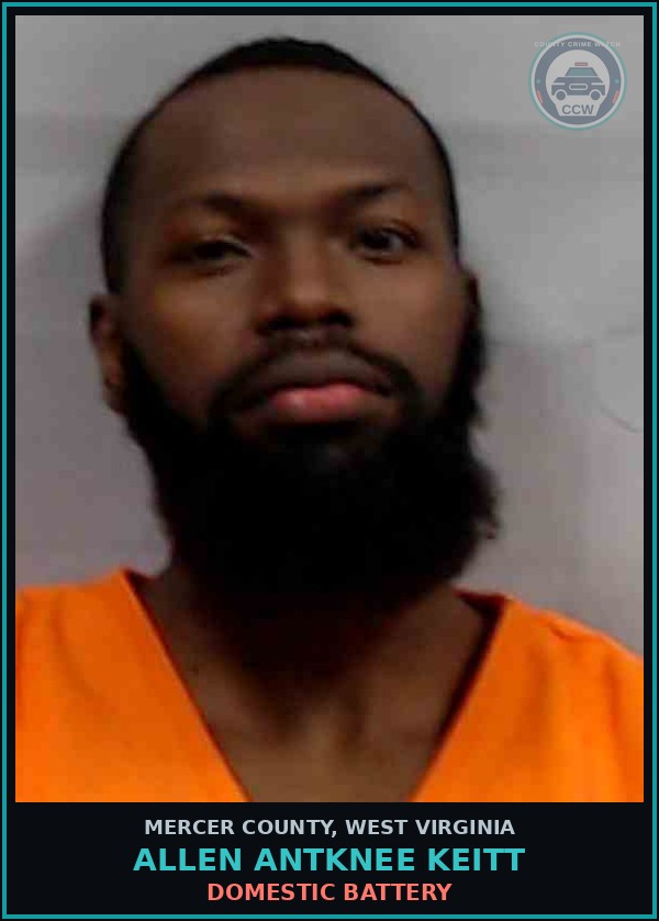 Booking mugshot of Allen Antknee Keitt in Mercer County