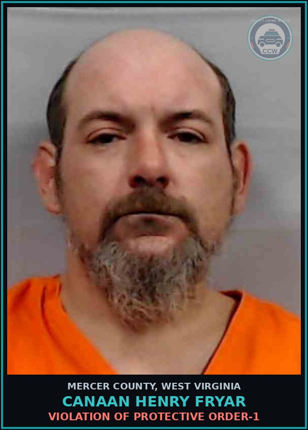 Booking mugshot of Canaan Henry Fryar in Mercer County