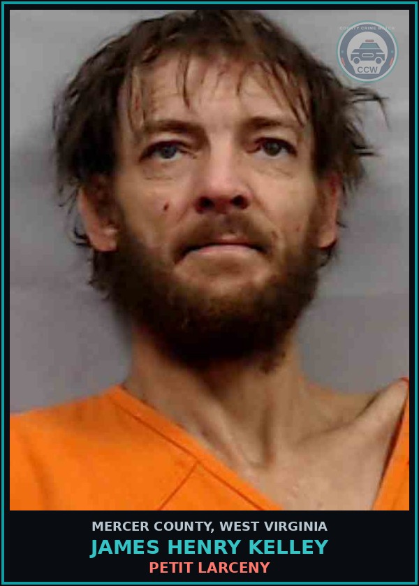 Booking mugshot of James Henry Kelley in Mercer County