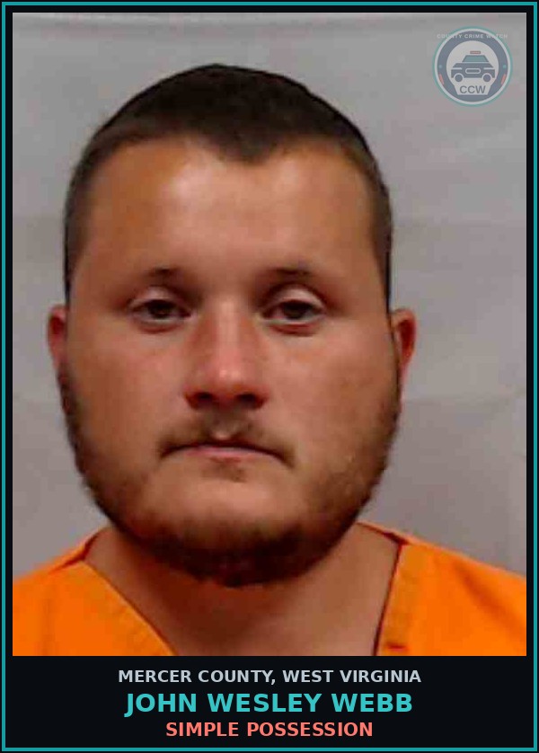 Booking mugshot of John Wesley Webb in Mercer County