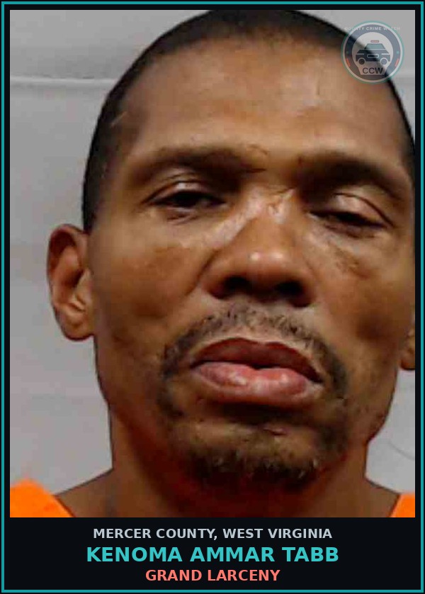 Booking mugshot of Kenoma Ammar Tabb in Mercer County