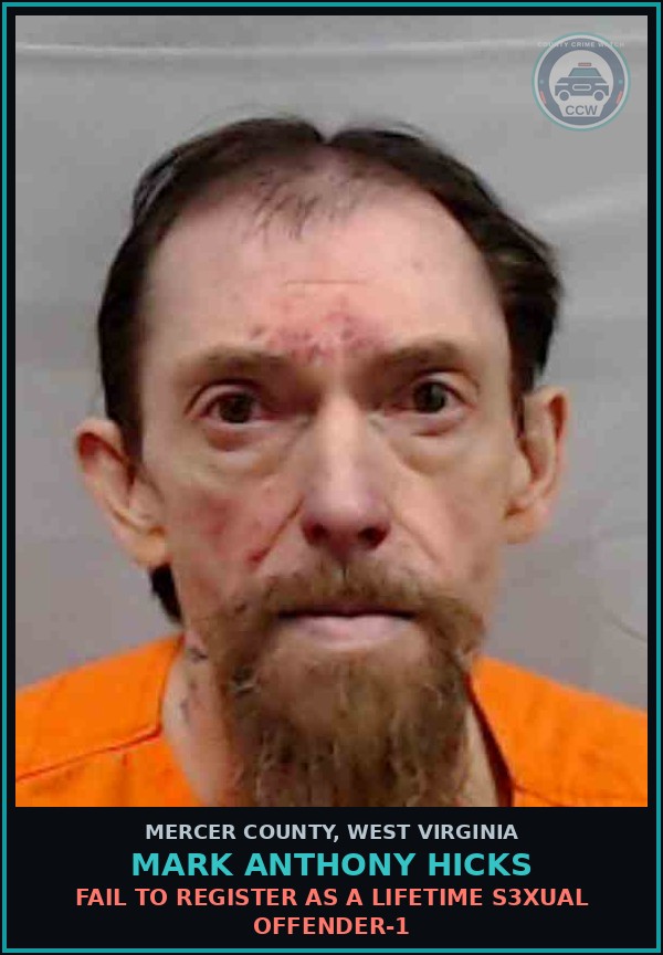Booking mugshot of Mark Anthony Hicks in Mercer County