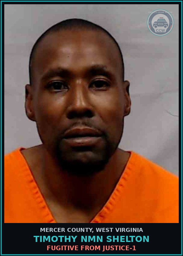 Booking mugshot of Timothy NMN Shelton in Mercer County