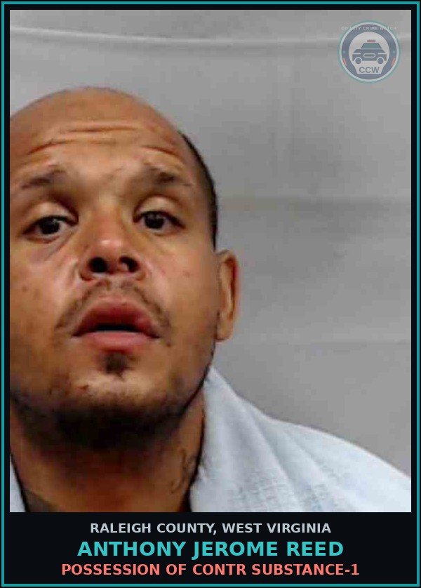 Booking mugshot of Anthony Jerome Reed in Raleigh County