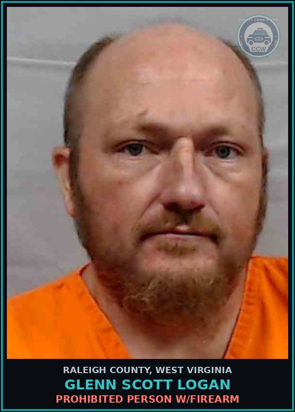 Booking mugshot of Glenn Scott Logan in Raleigh County