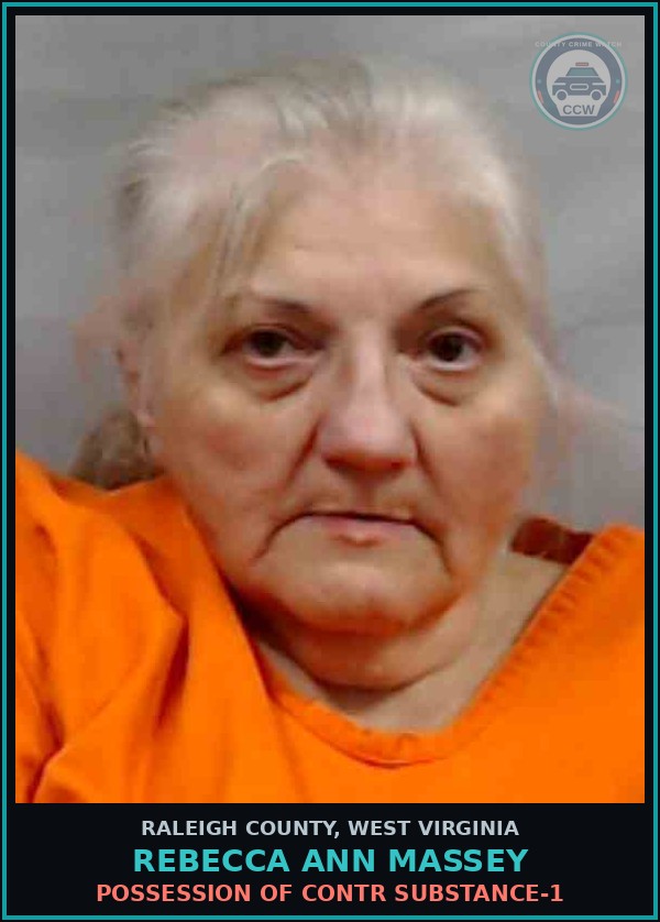 Booking mugshot of Rebecca Ann Massey in Raleigh County