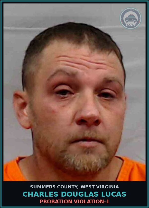 Booking mugshot of Charles Douglas Lucas in Summers County