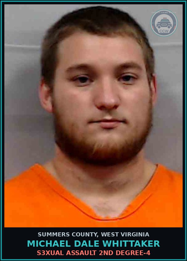 Booking mugshot of Michael Dale Whittaker in Summers County