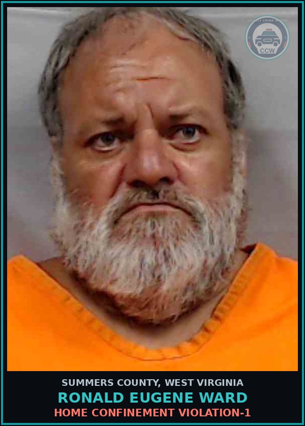 Booking mugshot of Ronald Eugene Ward in Summers County