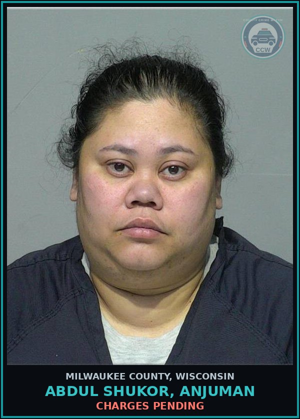 Booking mugshot of Abdul Shukor, Anjuman in Milwaukee County