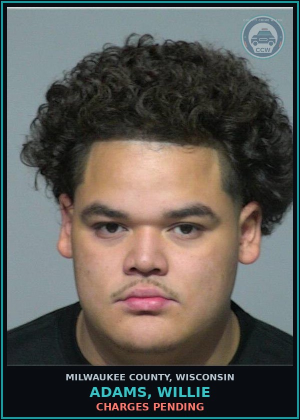 Booking mugshot of Adams, Willie in Milwaukee County