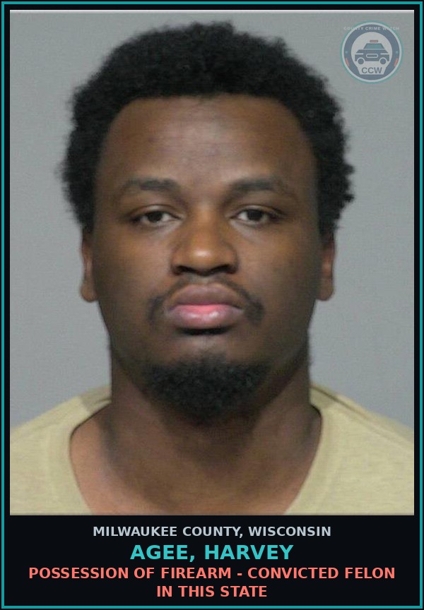 Booking mugshot of Agee, Harvey in Milwaukee County