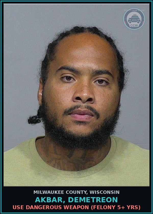 Booking mugshot of Akbar, Demetreon in Milwaukee County