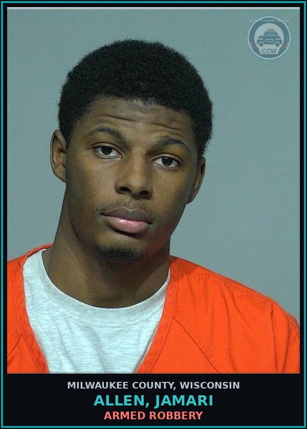 Booking mugshot of Allen, Jamari in Milwaukee County