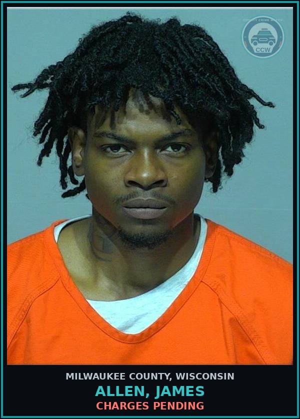 Booking mugshot of Allen, James in Milwaukee County