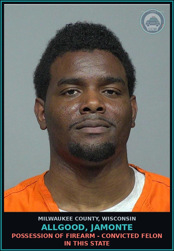 Booking mugshot of Allgood, Jamonte in Milwaukee County