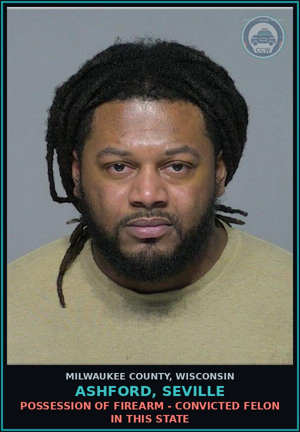 Booking mugshot of Ashford, Seville in Milwaukee County