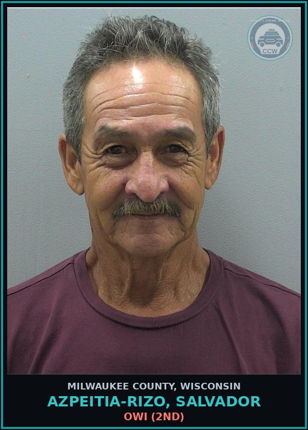 Booking mugshot of Azpeitia-rizo, Salvador in Milwaukee County
