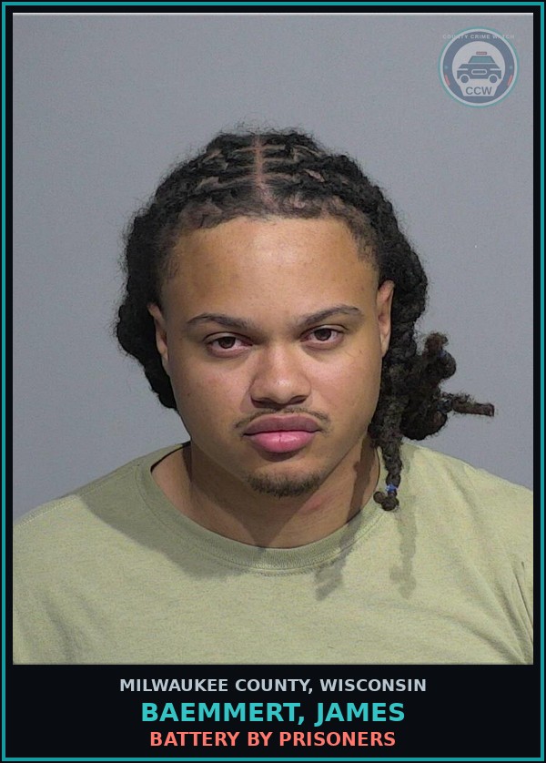 Booking mugshot of Baemmert, James in Milwaukee County