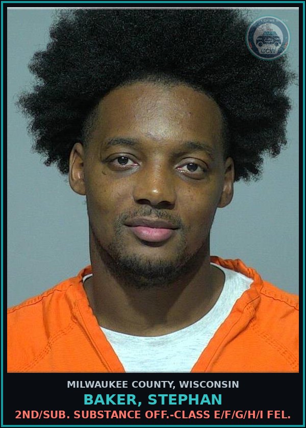 Booking mugshot of Baker, Stephan in Milwaukee County