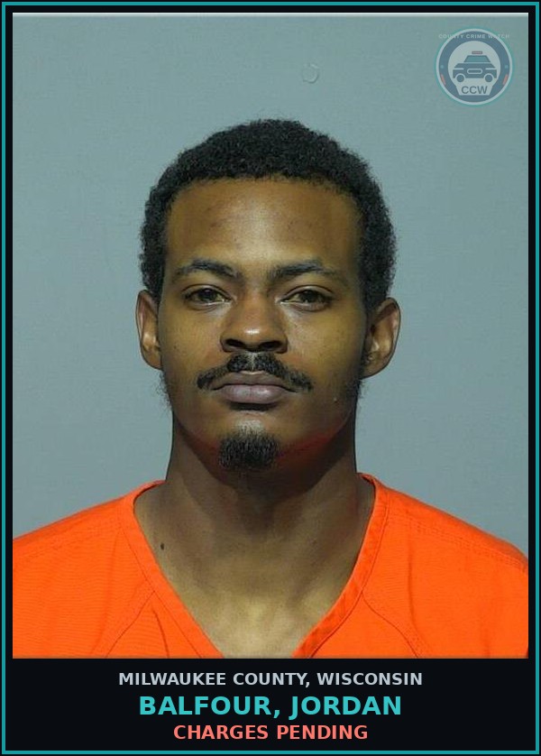 Booking mugshot of Balfour, Jordan in Milwaukee County
