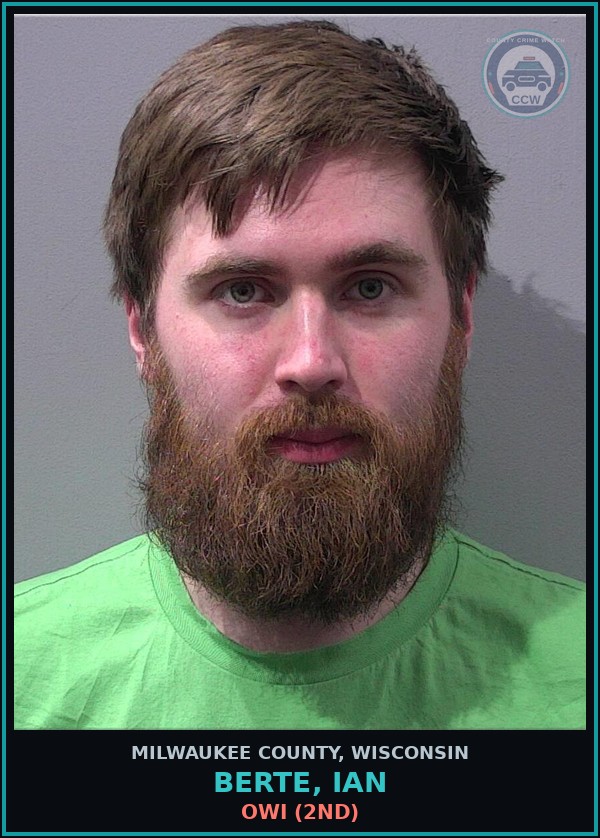 Booking mugshot of Berte, Ian in Milwaukee County