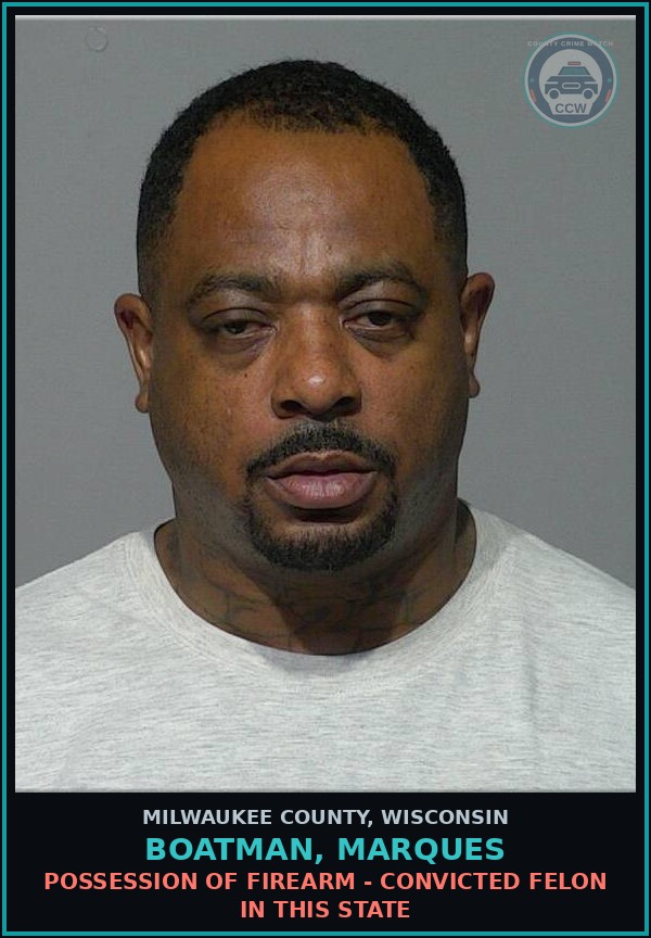 Booking mugshot of Boatman, Marques in Milwaukee County