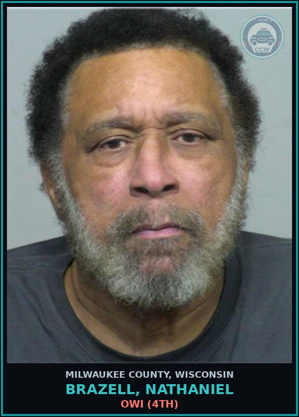 Booking mugshot of Brazell, Nathaniel in Milwaukee County