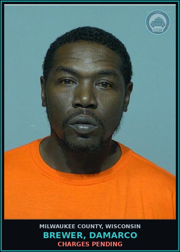 Booking mugshot of Brewer, Damarco in Milwaukee County