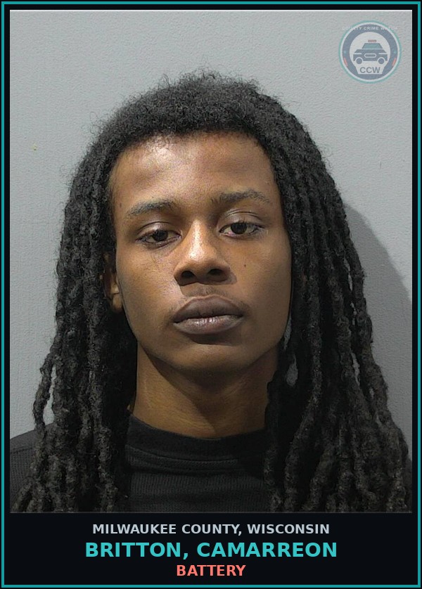 Booking mugshot of Britton, Camarreon in Milwaukee County