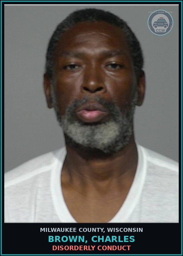 Booking mugshot of Brown, Charles in Milwaukee County