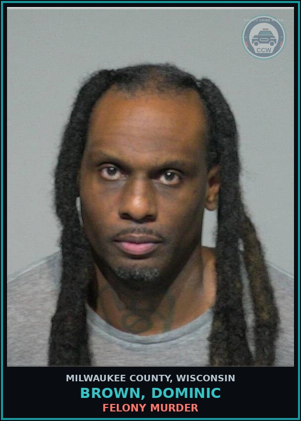 Booking mugshot of Brown, Dominic in Milwaukee County