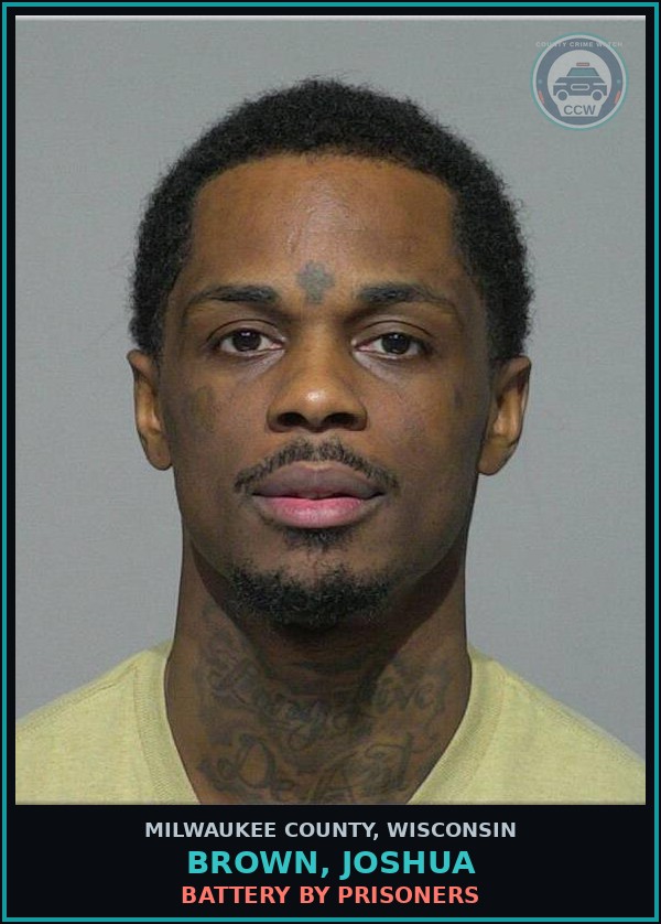 Booking mugshot of Brown, Joshua in Milwaukee County