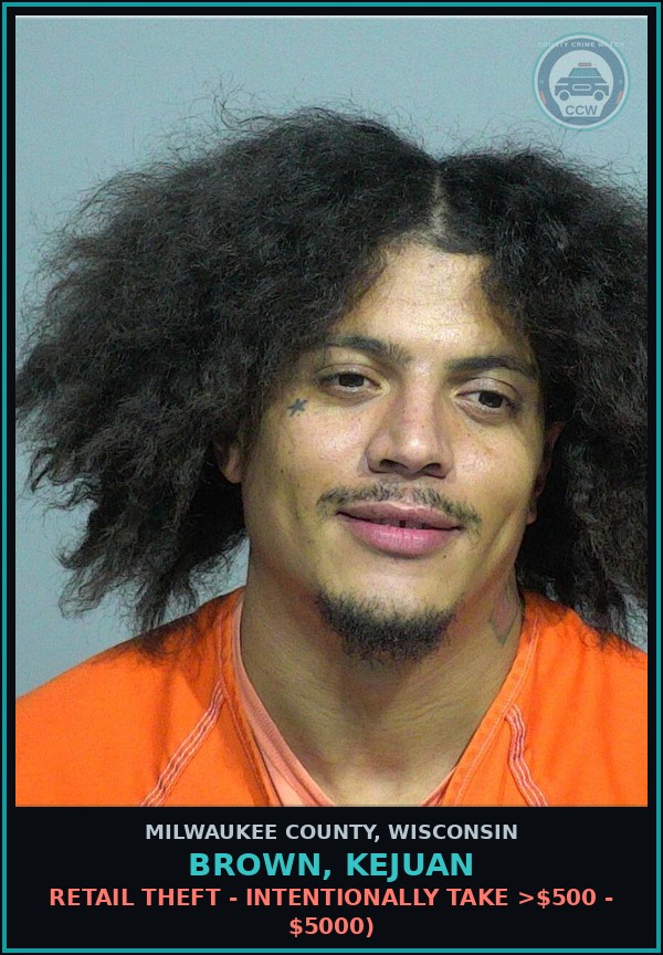 Booking mugshot of Brown, Kejuan in Milwaukee County