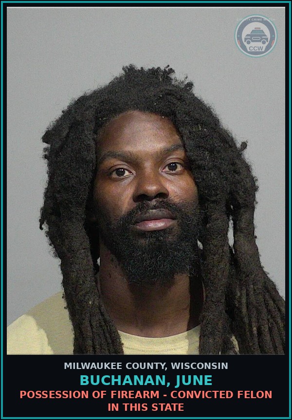 Booking mugshot of Buchanan, June in Milwaukee County