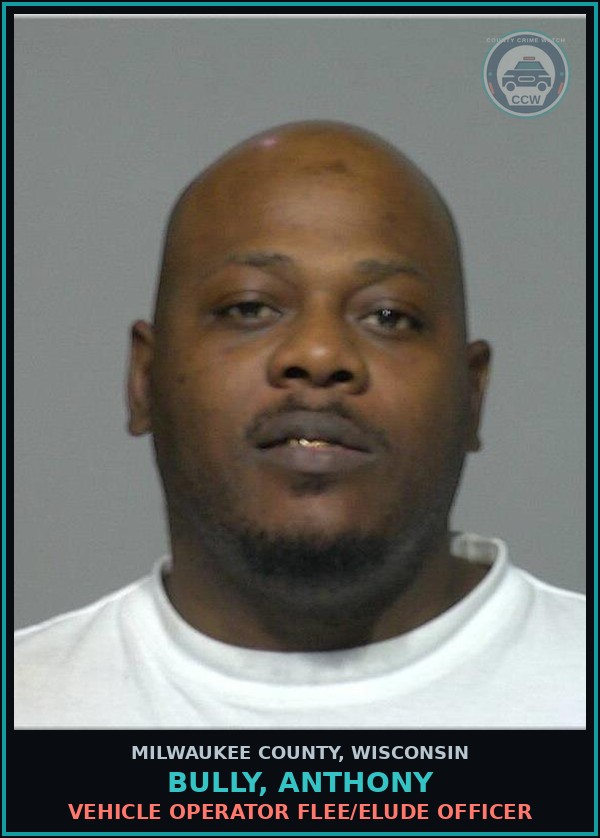 Booking mugshot of Bully, Anthony in Milwaukee County