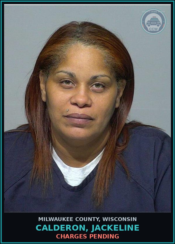 Booking mugshot of Calderon, Jackeline in Milwaukee County