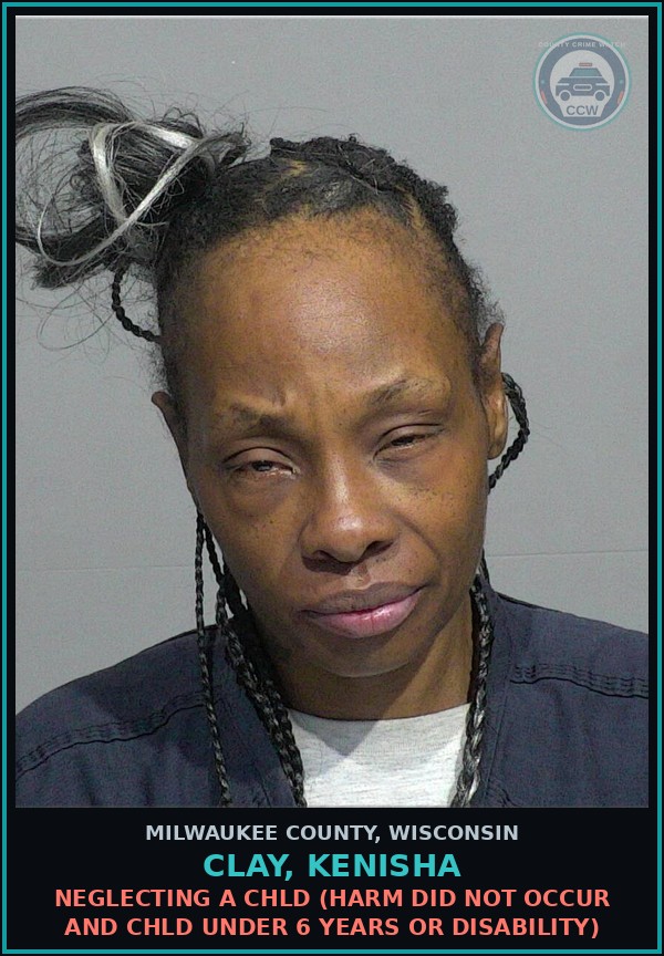 Booking mugshot of Clay, Kenisha in Milwaukee County