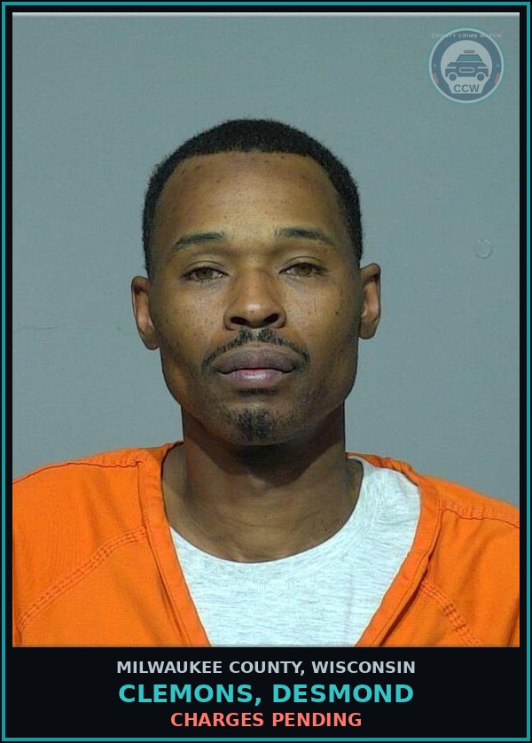 Booking mugshot of Clemons, Desmond in Milwaukee County