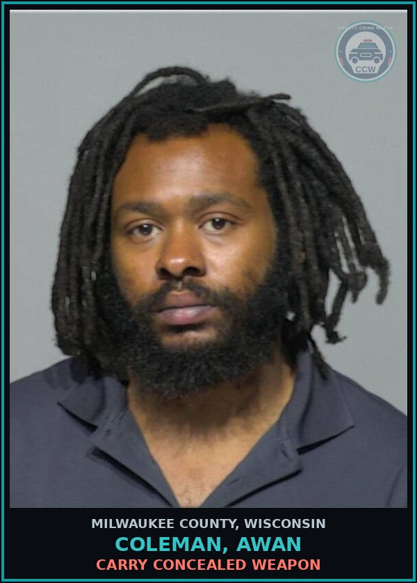 Booking mugshot of Coleman, Awan in Milwaukee County