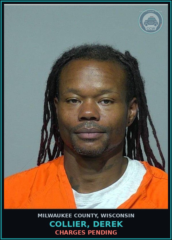 Booking mugshot of Collier, Derek in Milwaukee County