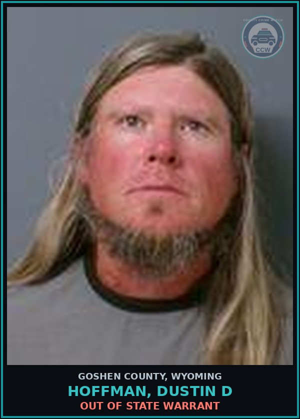 Booking mugshot of Hoffman, Dustin D in Goshen County