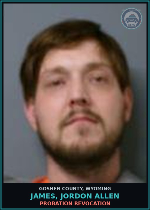 Booking mugshot of James, Jordon Allen in Goshen County