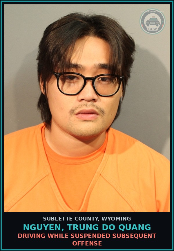 Booking mugshot of Nguyen, Trung Do Quang in Sublette County