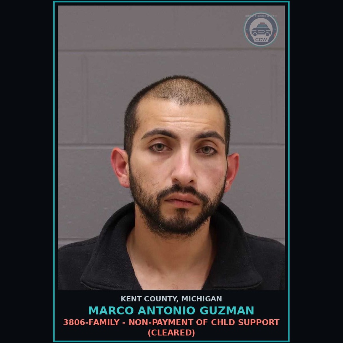 Marco Antonio Guzman | Kent County, MI Arrest Mugshot | County Crime Watch