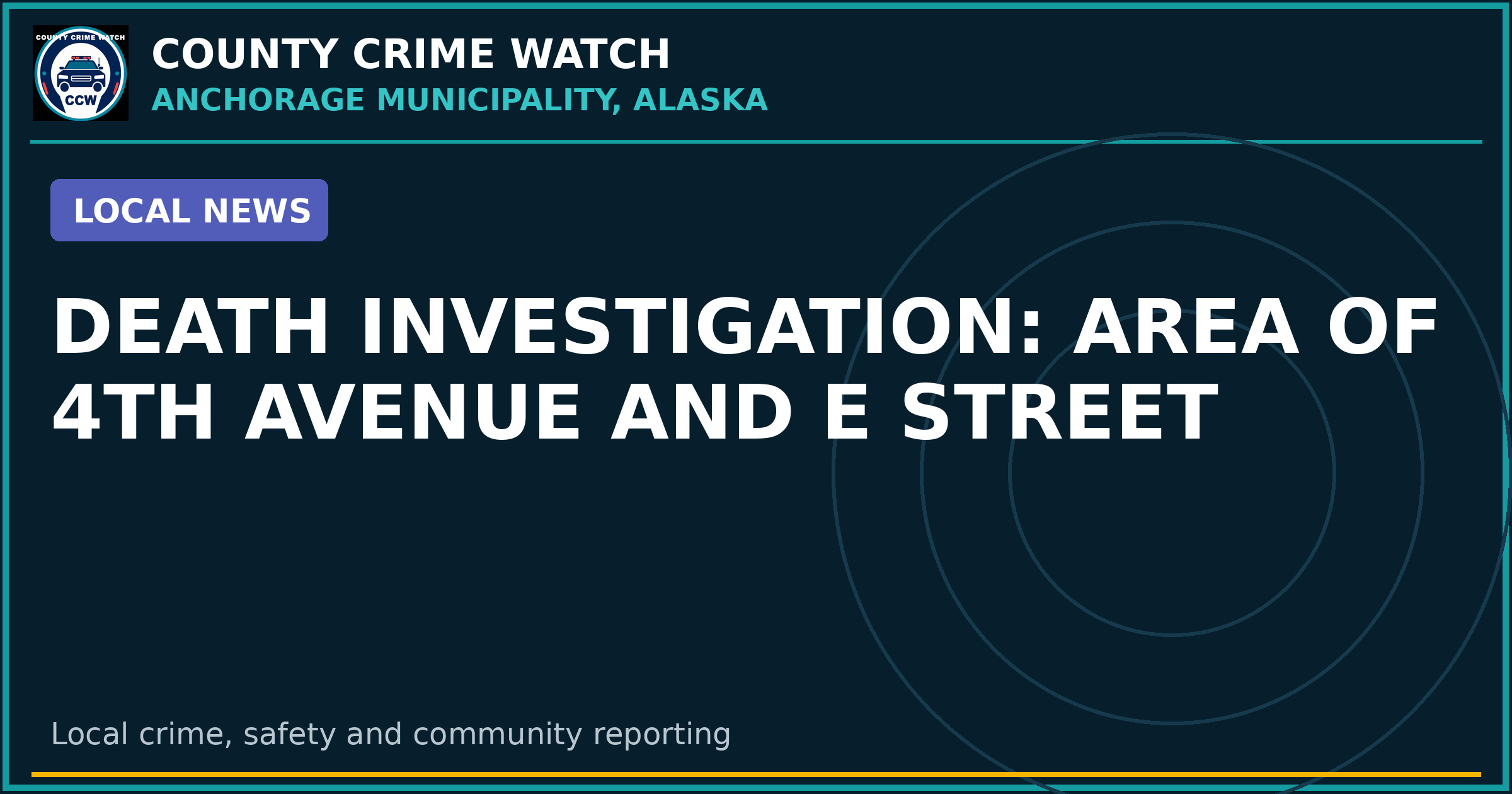 DEATH INVESTIGATION: AREA OF 4TH AVENUE AND E STREET